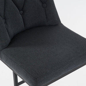 English Elm Set Of 2 Modern Upholstered Bar Stools With Button-Tufted High Back For Kitchen Or Dining Room Comfort W1901P225272-GIGA