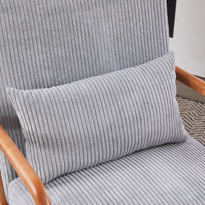 English Elm Mid-Century Upholstered Accent Chair Light Gray — Ergonomic Solid Wood Frame, Cozy Reading Pillow, Versatile Home Seating W2989P295270