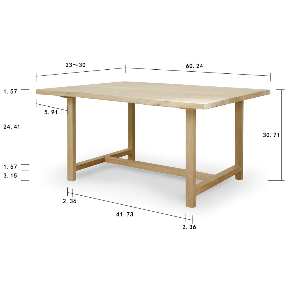 Lilys 60" Live Edge Walnut Wood Dining Table Approx. 30-40" Deep (Pre-Order Only) 9166