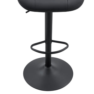 English Elm Set of 2 Adjustable Pu Tufted Barstools with Metal Base for Kitchen or Bar W3875P382611
