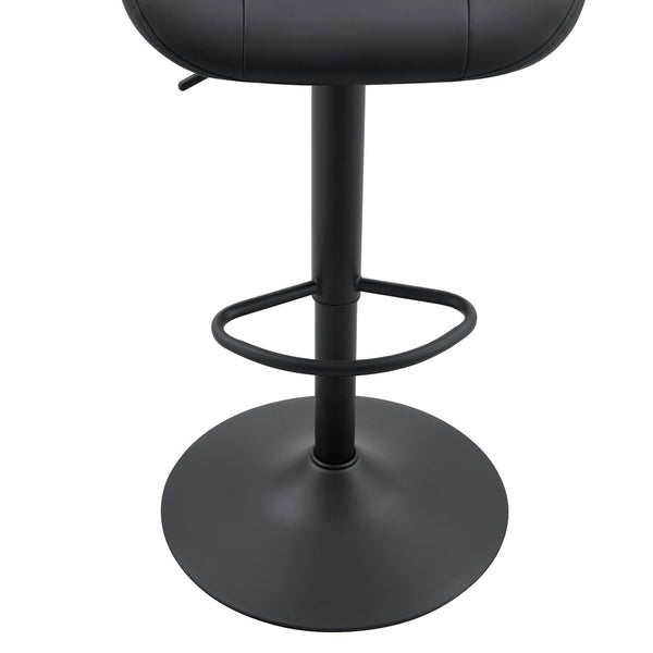 English Elm Set of 2 Adjustable Pu Tufted Barstools with Metal Base for Kitchen or Bar W3875P382611