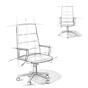 English Elm Foley Distressed Blue Swivel Office Chair - Tufted Faux Leather, Padded Arms, 360° Swivel, Adjustable Height B136P159013