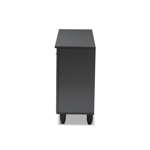 Baxton Studio Baxton Studio Winda Modern Dark Gray Entryway Shoe Storage Cabinet for Neat and Stylish Organization 3-Door SC864573 B-Dark Grey-Shoe Cabinet