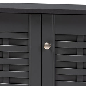 Baxton Studio Baxton Studio Winda Modern Dark Gray Entryway Shoe Storage Cabinet for Neat and Stylish Organization 3-Door SC864573 B-Dark Grey-Shoe Cabinet
