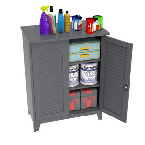 English Elm 47'' Heavy-Duty Metal Tool Storage Cabinet Slate - Space-Saving Wall Mount, Adjustable Shelves, Pegboard Organizer W3387P351632