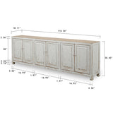 Lilys Amalfi Six Door Two Tones Sideboard Distressed White 110X18X36H 9168-W