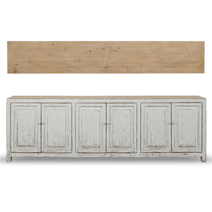 Lilys Amalfi Six Door Two Tones Sideboard Distressed White 110X18X36H 9168-W
