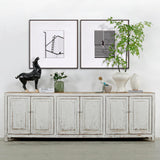 Amalfi Six Door Two Tones Sideboard Distressed White 110X18X36H