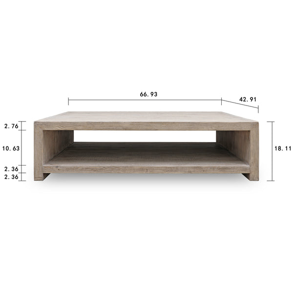 Lilys Waterfall Coffee Table With Shelf 67X43X18H Pre-Order Only 9169-NA