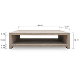 Waterfall Coffee Table With Shelf 67X43X18H Pre-Order Only