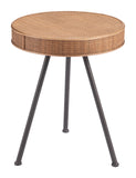 Stuart Side Table Natural 109593 Zuo Modern