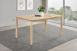 English Elm 59-inch Solid Wood Rectangular Dining Table White Washed Finish Seats Four Farmhouse Style B016P445227