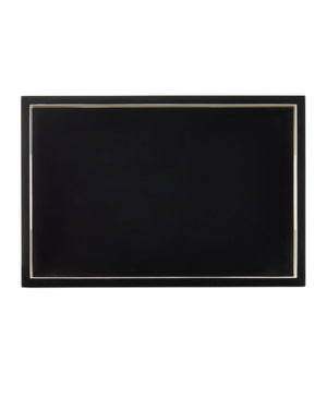 Currey & Company Navy Lacquer Tray Set Of 2 - Elegant High-gloss Finish For Serving, Organizing, And Décor Display Black Wood 1200-1019-currey-company