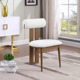 Dario Cream Boucle Fabric Dining Chair 916Cream-C Meridian Furniture