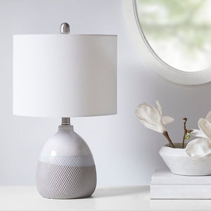 510 Design Driggs Casual Ceramic Textured Table Lamp 5DS153-0029 Ivory/Grey