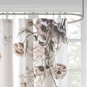 JLA Home Madison Park - Printed Cotton Shower Curtain with Vintage Floral Percale, OEKO-TEX Certified, Soft Romantic Draped 72x72 Blush MP70-6717