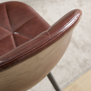 English Elm Dining Velvet Upholstered Chairs Set of 2 with Armrests, Sturdy Metal Legs, Anti-Slip Protectors, Stylish Comfort for Dining Room Brown W3112P254919