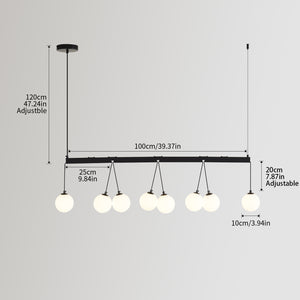 English Elm Broghan Modern 8-Light Globe Chandelier Matte Black with Frosted Glass Shades, Dimmable Smart Tunable White T3177P284032