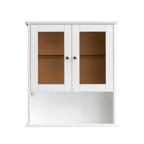 English Elm Upgraded Wall Mounted Bathroom Cabinet Mdf Over Toilet Storage with Soft Close Doors White T3785P356591