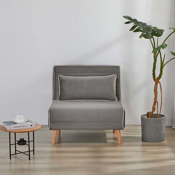 English Elm Canon Velvet Foldable Sectional Sofa Bed - Space-Saving, Adjustable Backrest For Instant Comfort W3391S00003