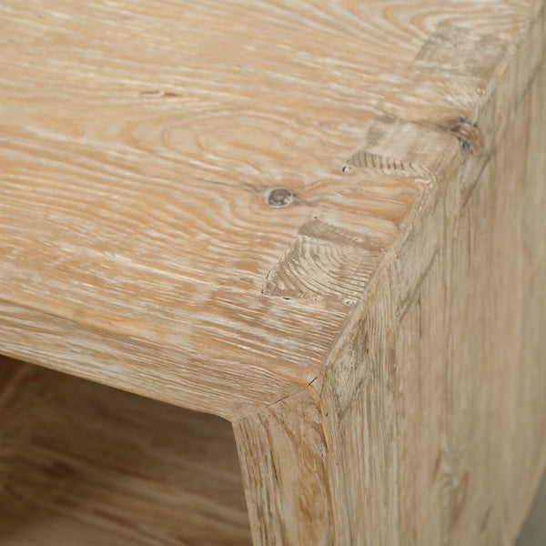 Lilys Waterfall Side Table With Shelf 9170-NA