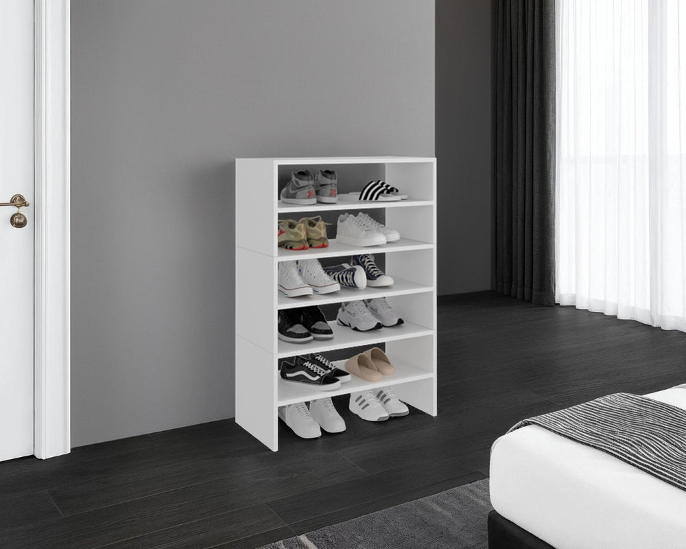 English Elm Fm Furniture Houston Four Shelf Shoe Rack Wenge Engineered Wood Entryway Organizer B128S00260