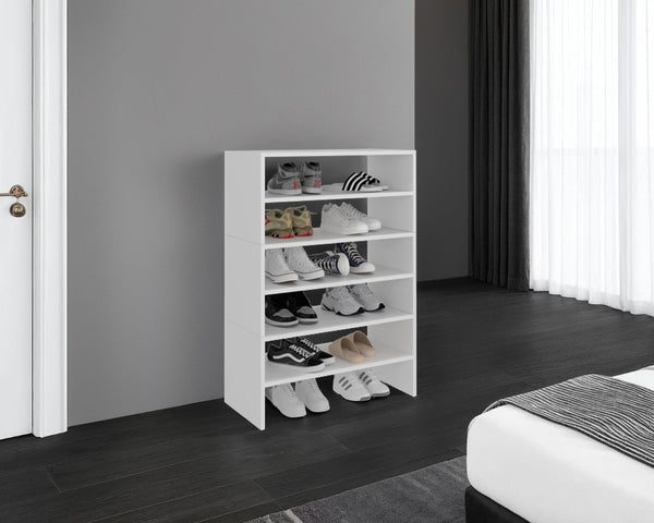 English Elm Fm Furniture Houston Four Shelf Shoe Rack Wenge Engineered Wood Entryway Organizer B128S00260