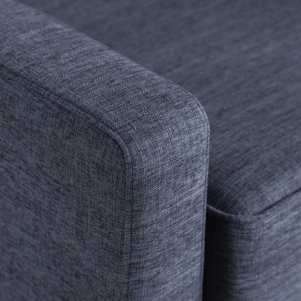 English Elm Christopher Knight Home® - CLUB Modern Fabric Club Chair with Plush Polyester Upholstery and Rubber Wood Legs for Living Room Comfort Dark Blue 31.5 L x 28.5 W x 18.75 H 61237.00DBL