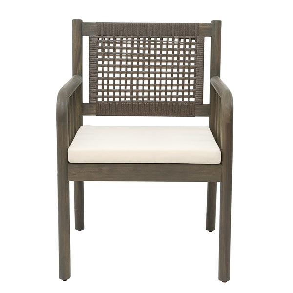 English Elm Stacking Outdoor Wicker Armchair Aluminum Frame Patio Dining Seat Weather Resistant N776P346165G