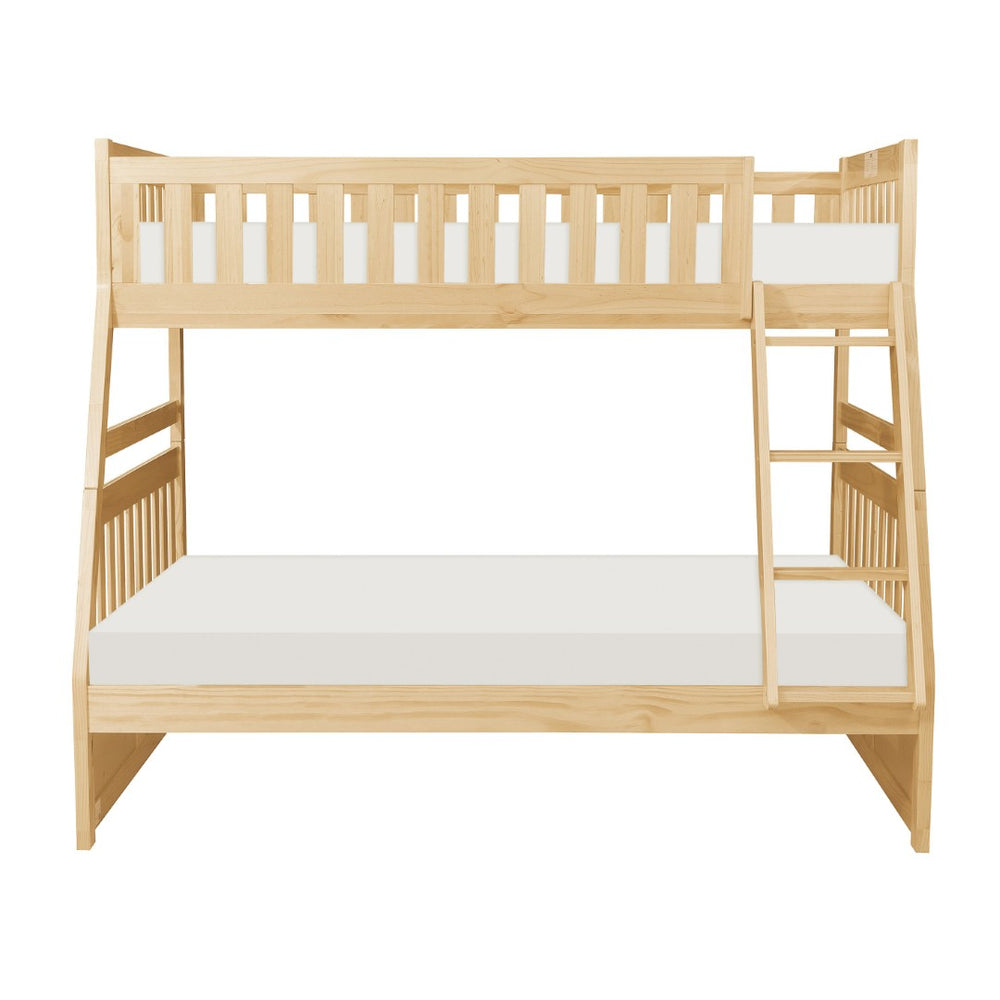 English Elm Bunk Bed Twin Over Full Solid Pine Frame with Guard Rails for Youth Bedroom B011S02436
