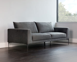 Sunpan Virgo Sofa - Stylish Comfort with Sleek Design and Black Steel Feet for Timeless Elegance in Your Space Polo Club Kohl Grey