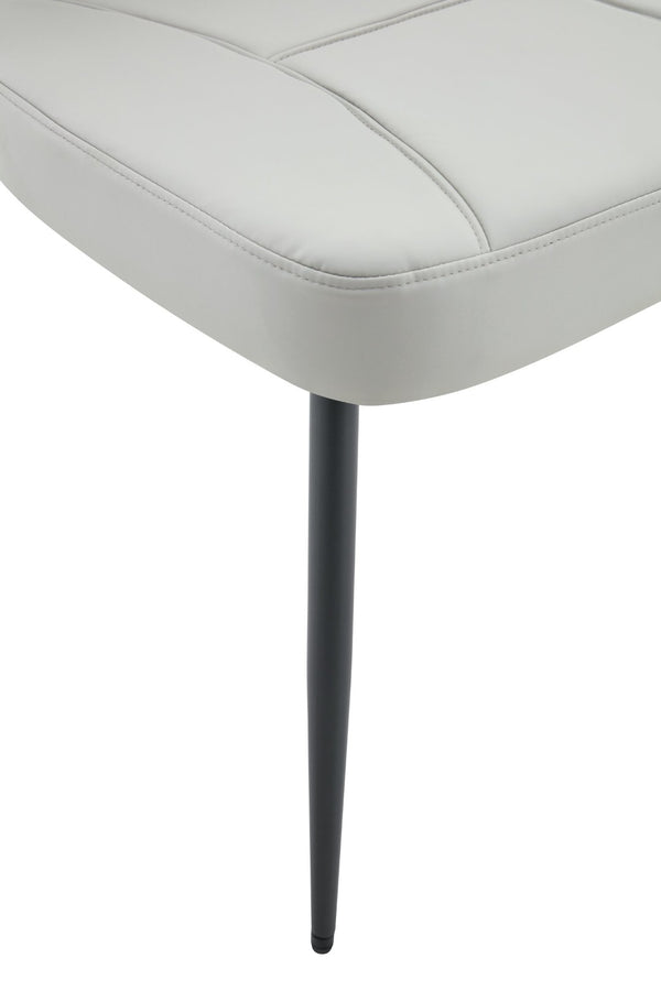 English Elm Dark Oil Waxed Faux Leather Dining Chair Set with Diamond Tufted High Back Metal Legs W3493P449247