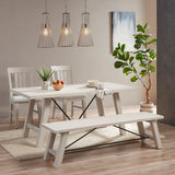 INK+IVY Sonoma Industrial 4-Piece Dining Set II90-0527 Reclaimed White