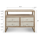 Lilys Ming Two Tones Side Table With 4 Drawers Antique Off White 40X19X30 9174-W