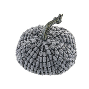 English Elm Set Of 2 Chenille Weighted Pumpkins In Soft Gray - Cozy Fall Décor For Thanksgiving & Harvest Tablescapes W2078P246681-GIGA