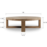 Lilys Capri Round Coffee Table Cross Leg Weathered Natural 50X50 9175-L