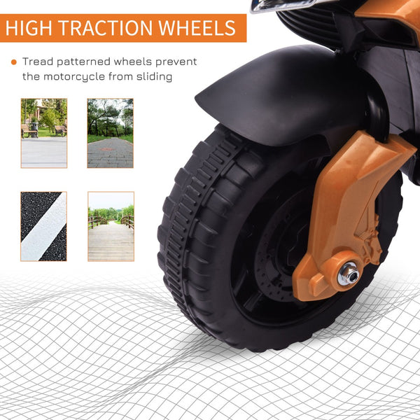 English Elm Aosom 12v Kids Battery Powered Atv Quad with Led Lights Music Usb Treaded Tires W2225P249810