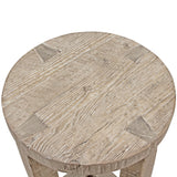 Lilys Capri Round Side Table Cross Leg Weathered Natural 20X20X22 9176