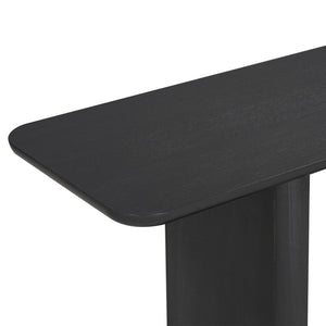 English Elm Mirod Acacia Veneer Console Table with U-base and Curved Edges for Entryway N760P237958B