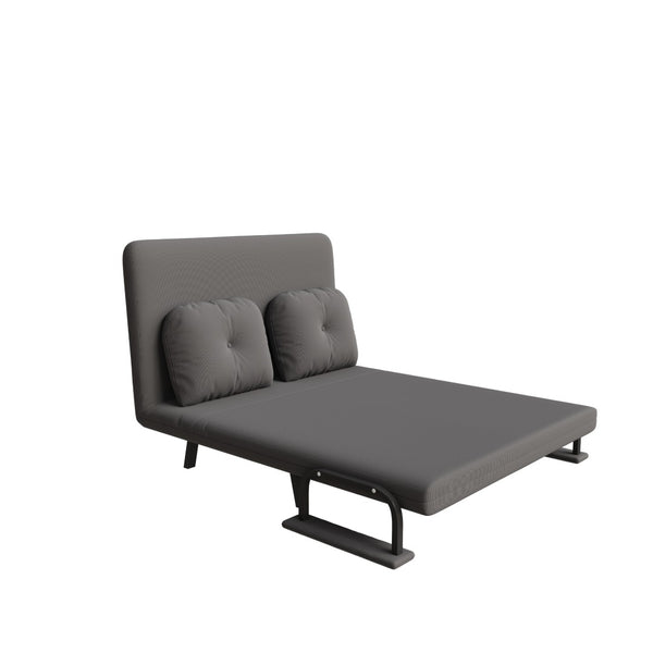 English Elm 46" Wide Corduroy Sleeper Sofa Bed Convertible Folding Chair for Two with Adjustable Backrest Grey W2700P431034