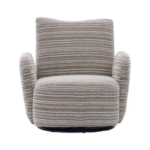 English Elm Modern Boucle 360° Swivel Leisure Chair with High‑Resilience Sponge, Supportive Curve, 550lb Capacity khaki W395P355481