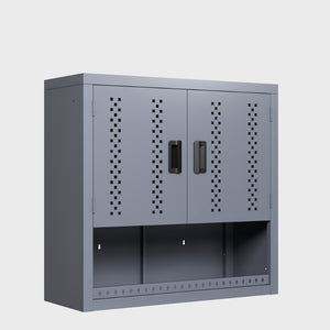 English Elm Metal Wall Mounted Cabinet Gray Powder Coated Floating Storage for Garage Workshop W396P305780
