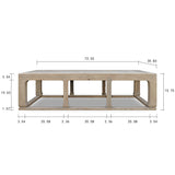 Capri Coffee Table With Arrow-Shaped Legs Weathered Natural 72X36X16