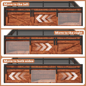 English Elm Full Upholstered Platform Bed with Led Lighting Storage Headboard and Charging Station W5026P429526