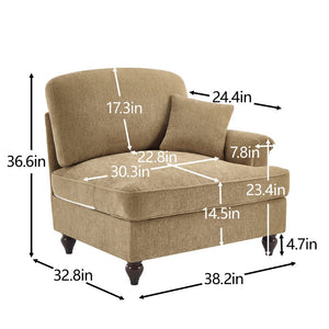 English Elm Sofa Rsf Sectional Chenille Upholstery with Spindle Legs and Detachable Ruffle Skirt W3041P332575
