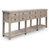 Lilys Capri 12 Drawers Buffet Weathered Natural Wash 92X18X35H Pre-Order Only 9178-NA
