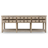 Lilys Capri 12 Drawers Buffet Weathered Natural Wash 92X18X35H Pre-Order Only 9178-NA