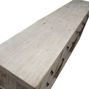 Lilys Capri 12 Drawers Buffet Weathered Natural Wash 92X18X35H Pre-Order Only 9178-NA