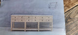 Lilys Capri 12 Drawers Buffet Weathered Natural Wash 92X18X35H Pre-Order Only 9178-NA