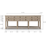 Capri 12 Drawers Buffet Weathered Natural Wash 92X18X35H Pre-Order Only